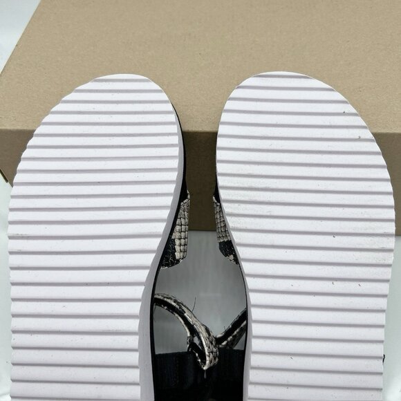 Kate Spade Dotty Platform Embossed Snakeskin Print Sandals Black White 36.5 US 6 - Picture 10 of 12